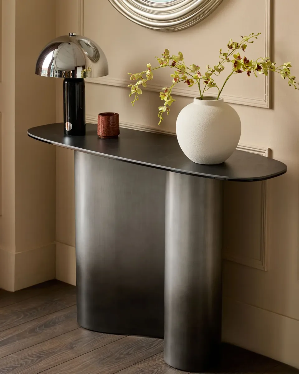 Carlo dark grey ceramic console table - Image 2