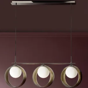 Chloe green glass 3 bar adjustable pendant light