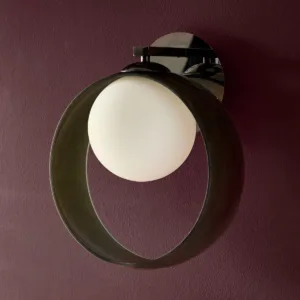 Chloe green glass adjustable wall light