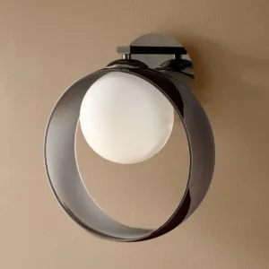 Chloe silver glass adjustable wall light