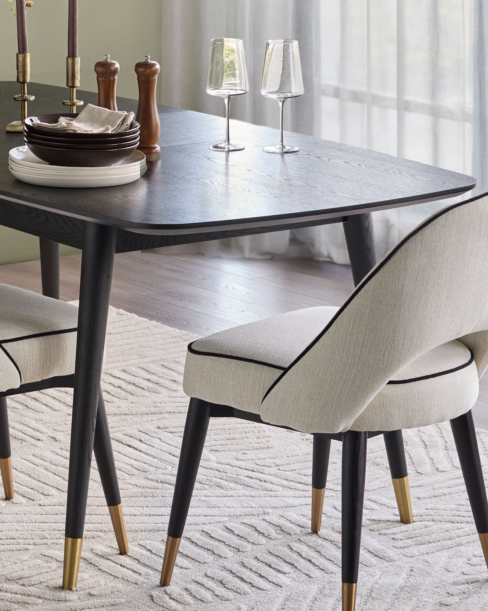 Clover Black Ash Extending 6 to 8 Seater Dining Table - Image 9