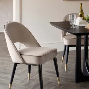 Clover Champagne Velvet Dining Chair - set of 2