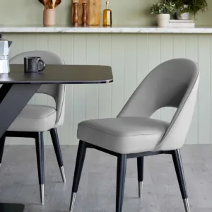 Clover light grey faux leather dining chair - set of 2