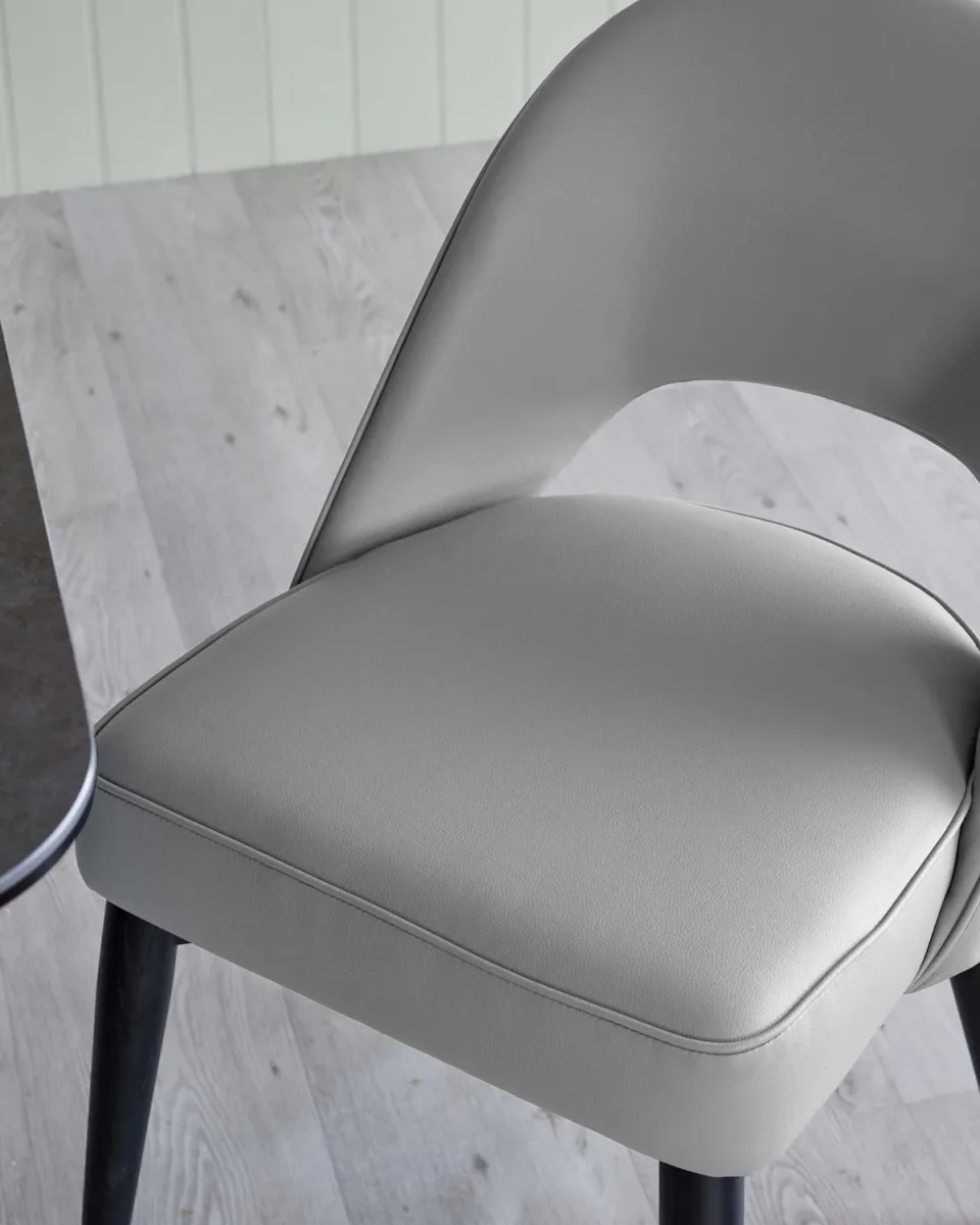 Clover light grey faux leather dining chair - set of 2 - Image 3