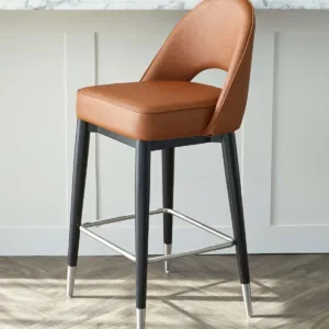 Clover Tan Faux Leather Bar stool