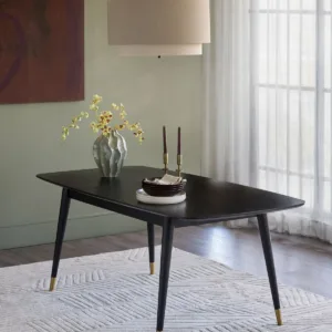 Clover Black Ash Extending 6 to 8 Seater Dining Table