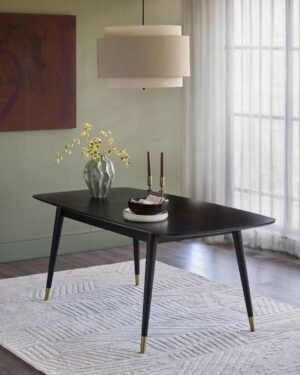 Clover Black Ash Extending 6 to 8 Seater Dining Table