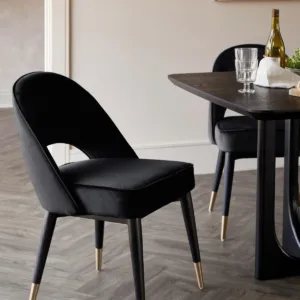 Clover black velvet dining chair - set of 2