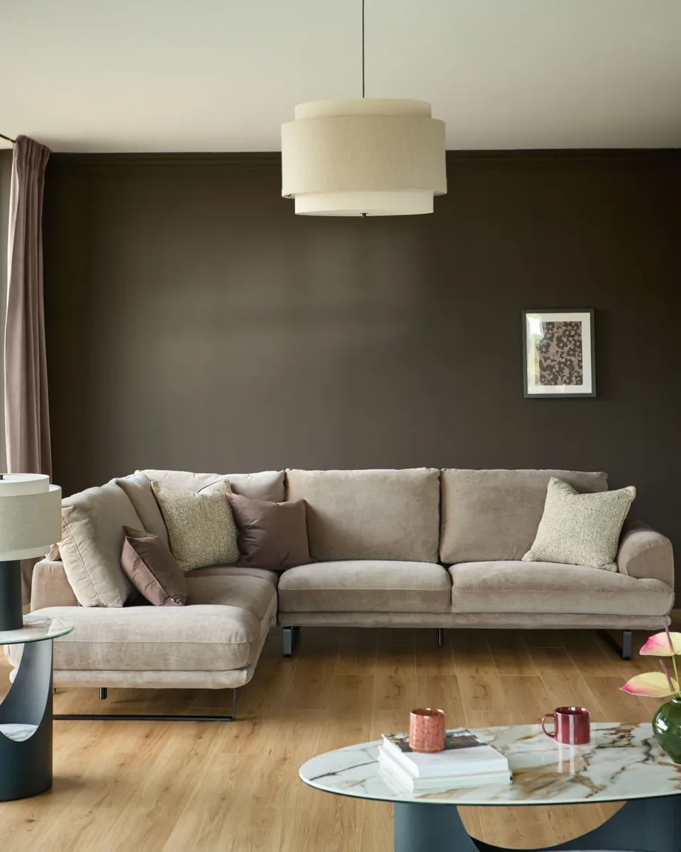 Colette mink chenille left hand corner chaise sofa - Image 3