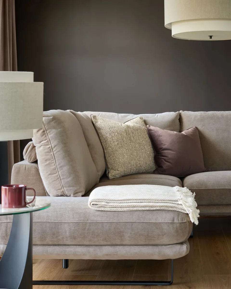 Colette mink chenille left hand corner chaise sofa - Image 4