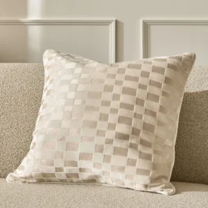Damier ivory large velvet cushion