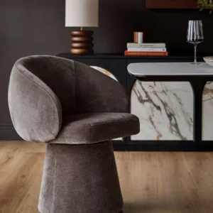 Darcy mocha chenille swivel chair
