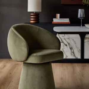Darcy olive green velvet swivel chair