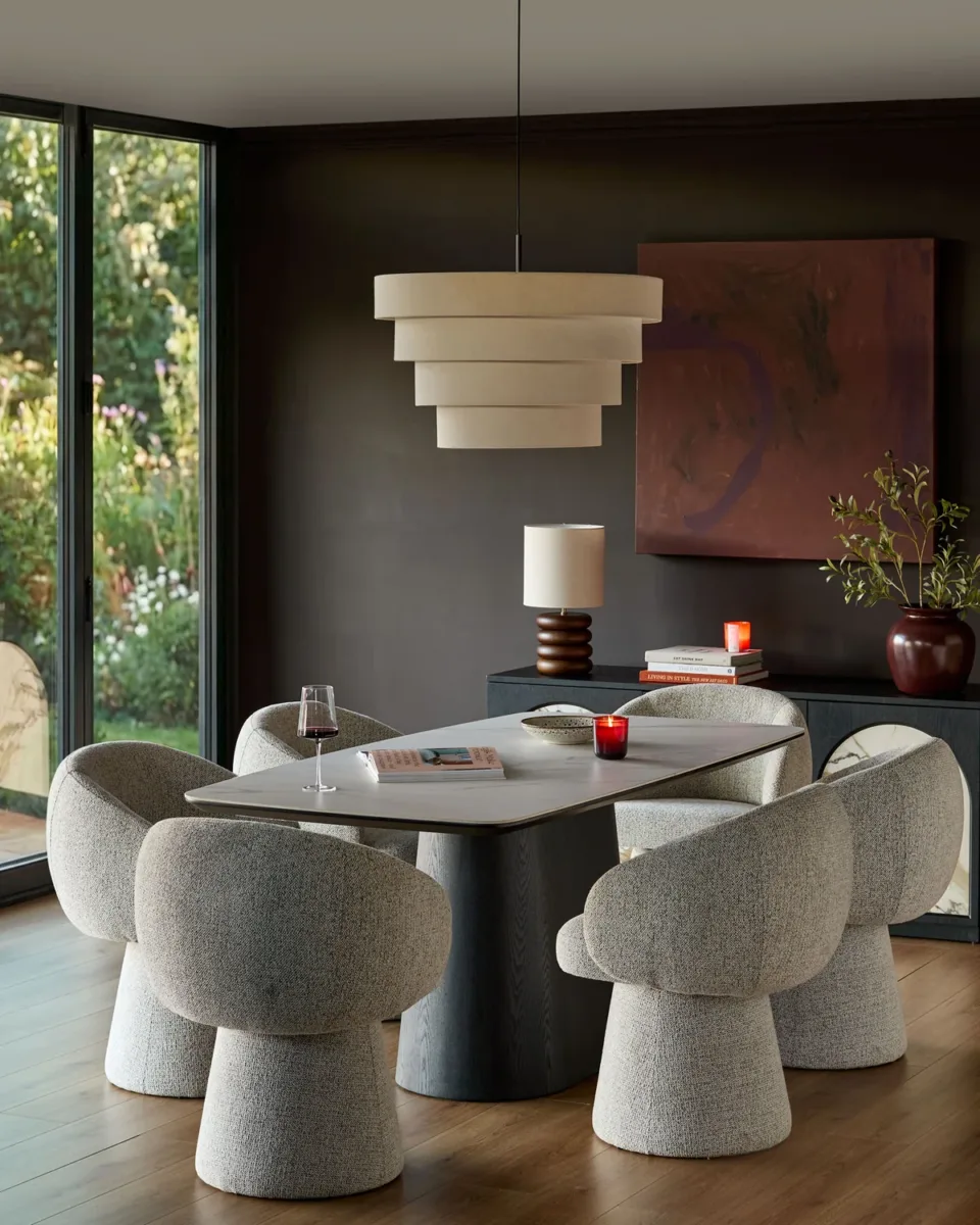 Darcy grey chenille swivel chair - Image 2