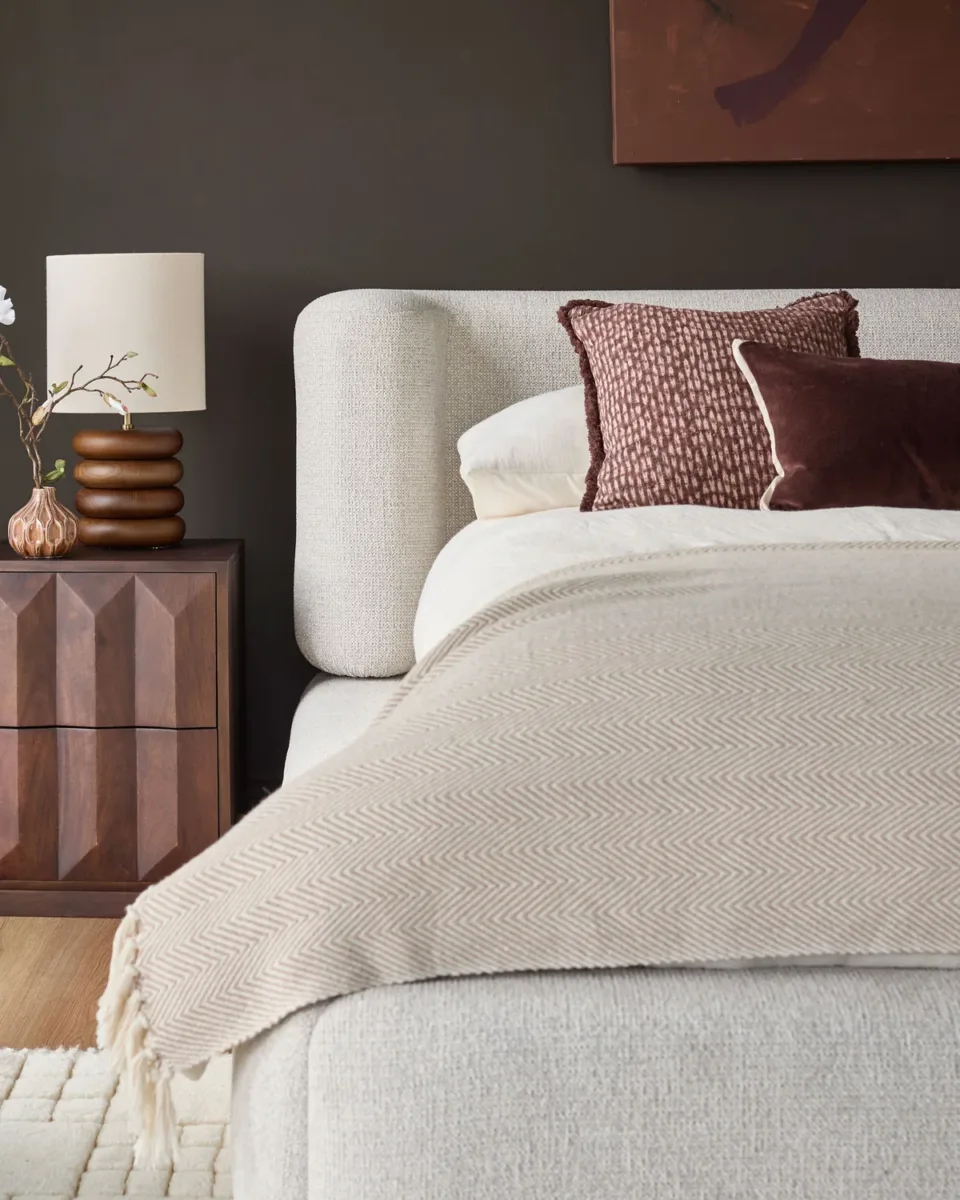 Darla natural chenille double ottoman storage bed - Image 4