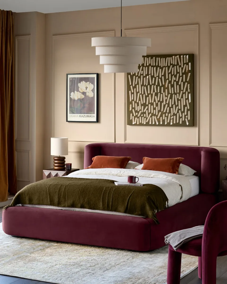 Darla plum velvet super king ottoman storage bed