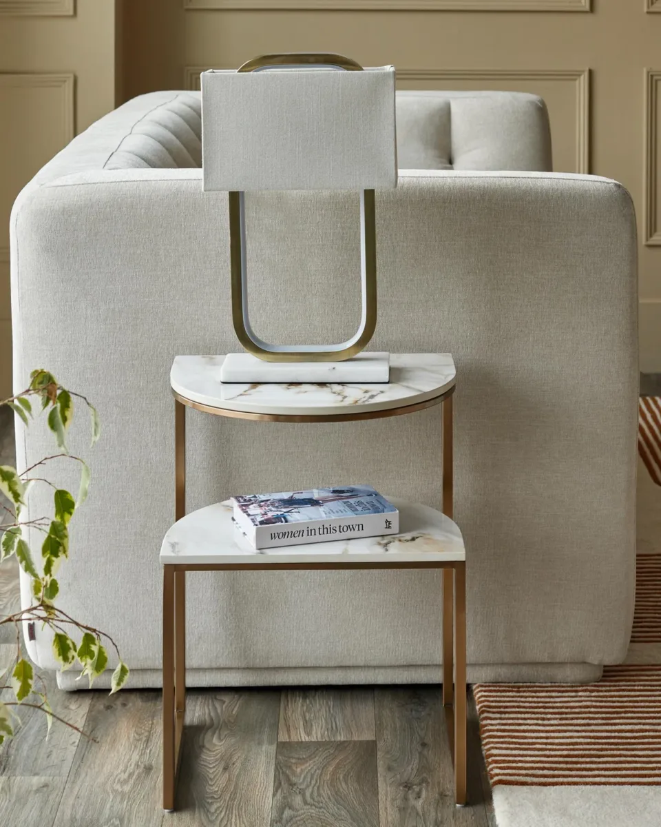 Demi natural ceramic side table - Image 2