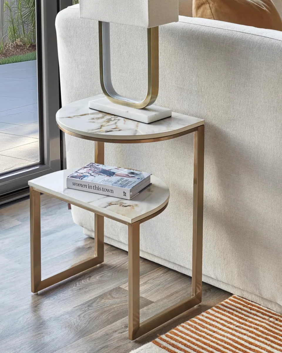 Demi natural ceramic side table