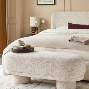 Deven natural fabric bench