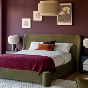 Deven olive green velvet king size ottoman storage bed