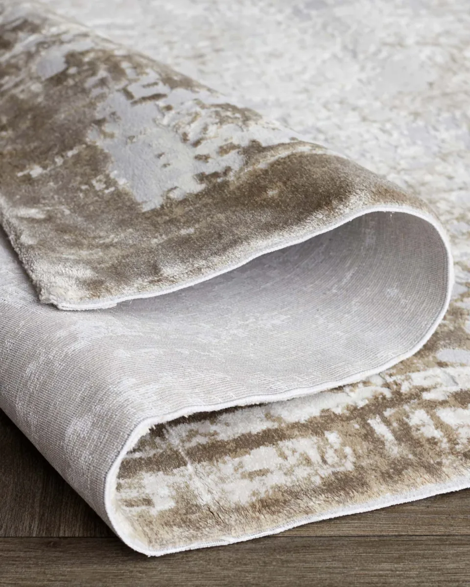 Distressed Border natural textured small rug - Image 4