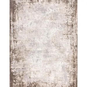 Distressed Border natural textured small rug