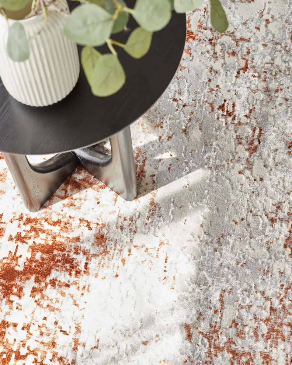 Distressed rust textured medium rug - Image 3
