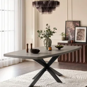 Donato dark grey 10 seater dining table