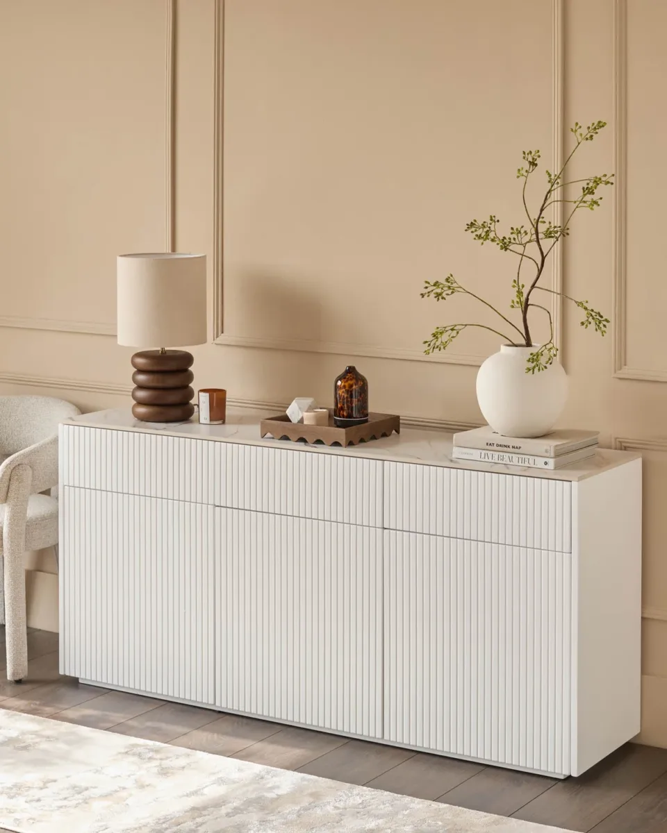 Edie natural ceramic large sideboard - Image 3