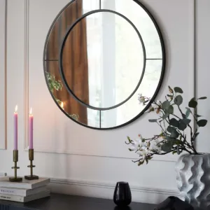 Elton Medium Round Wall Mirror Black