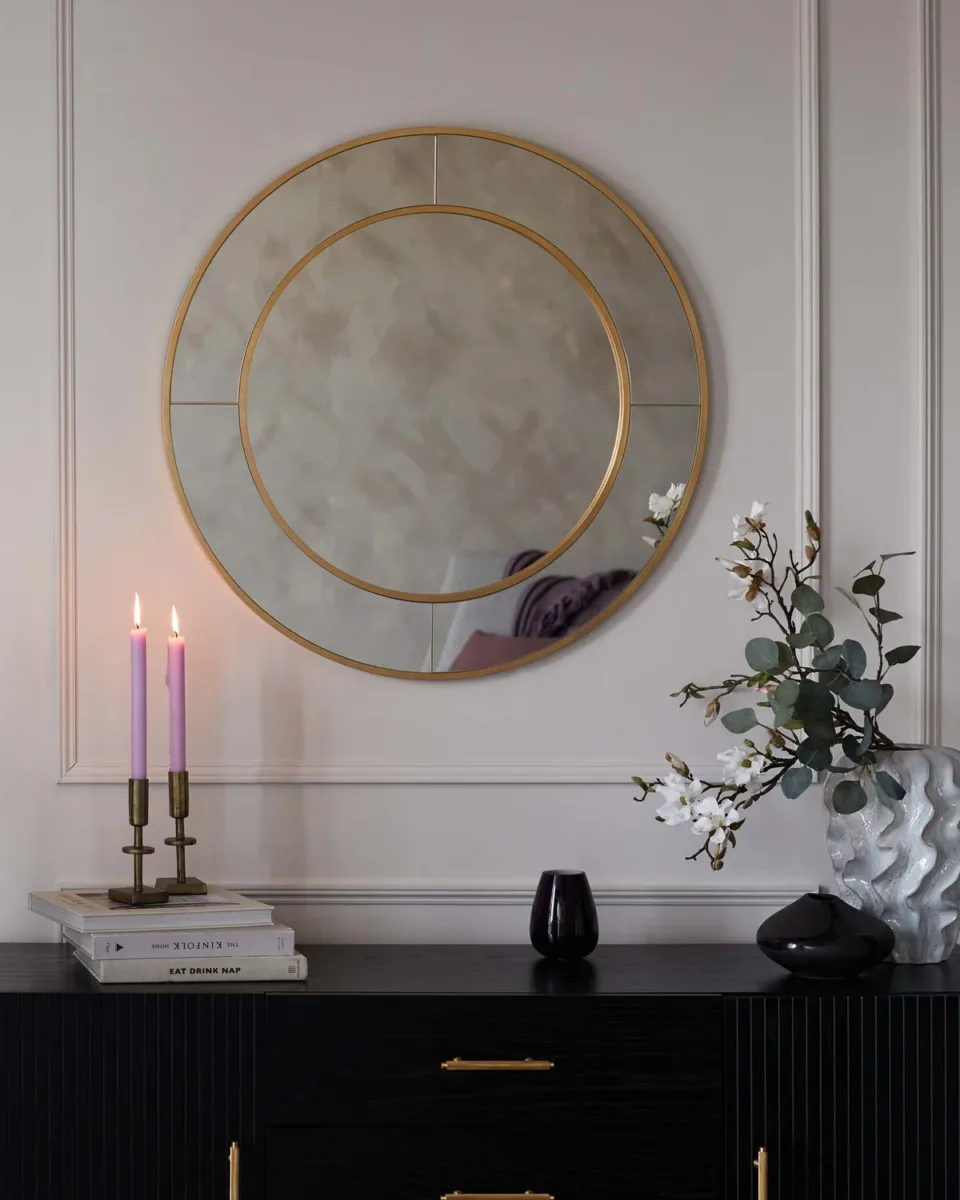 Elton Medium Round Wall Mirror Gold - Image 2