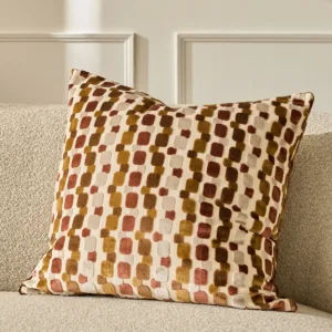 Elton rust large velvet cushion