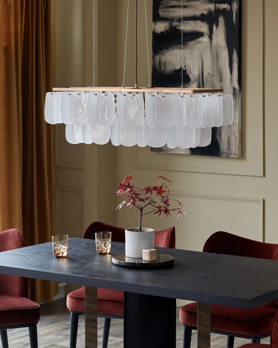 Estelle white glass adjustable pendant light - Image 3