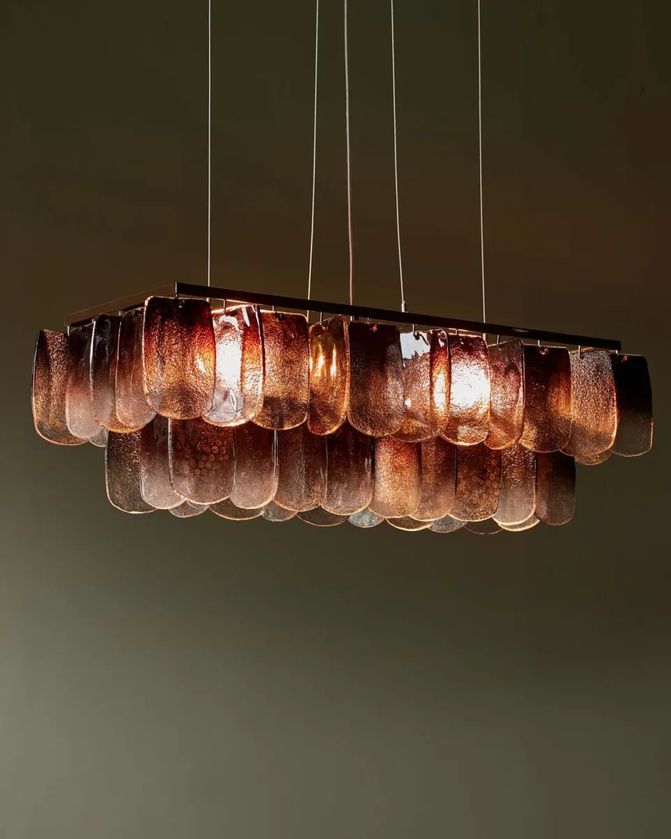 Estelle smoked ombre glass adjustable pendant light - Image 2