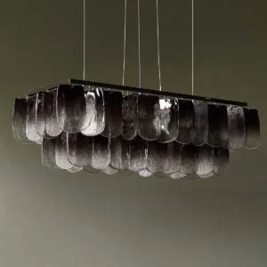 Estelle smoked ombre glass adjustable pendant light