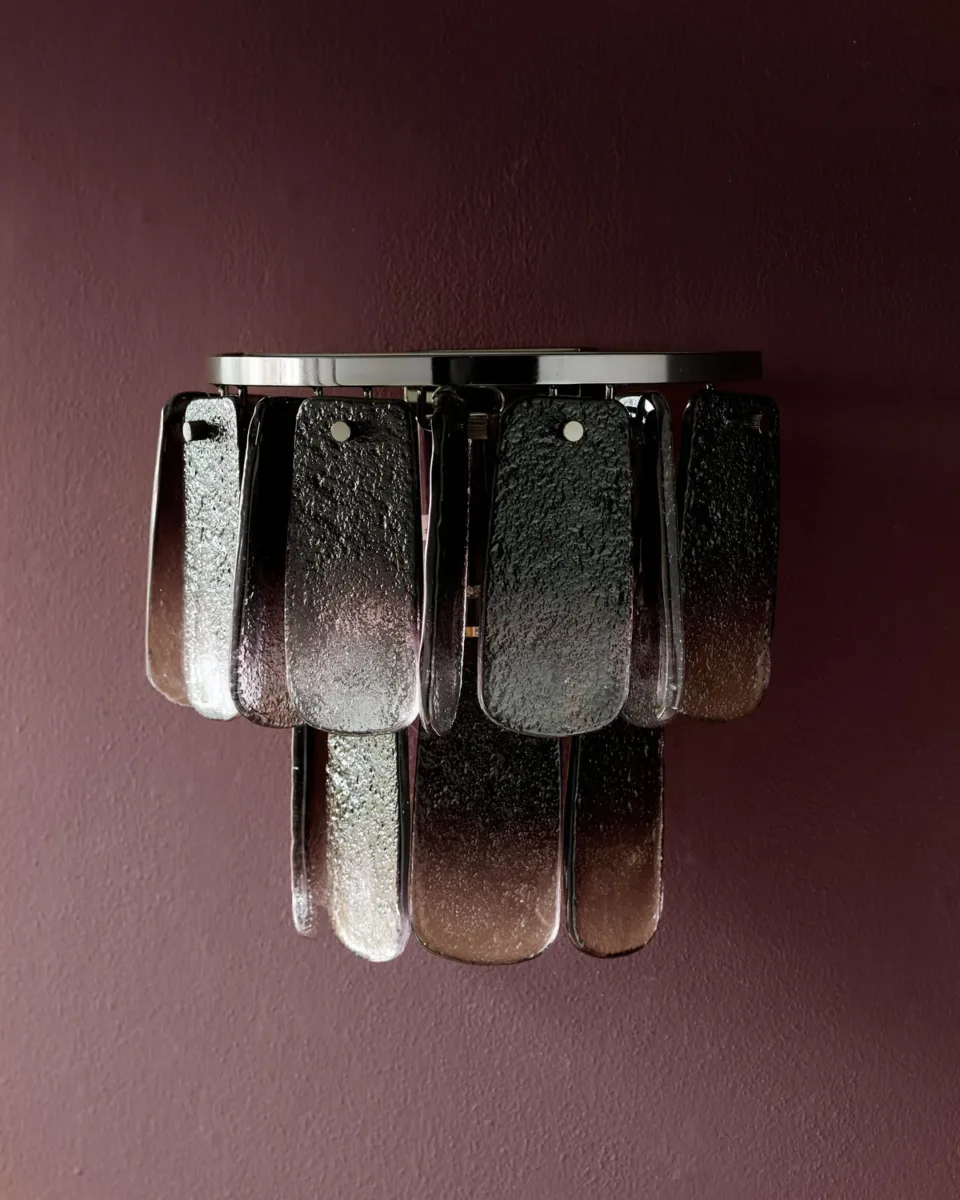 Estelle smoked ombre glass wall light