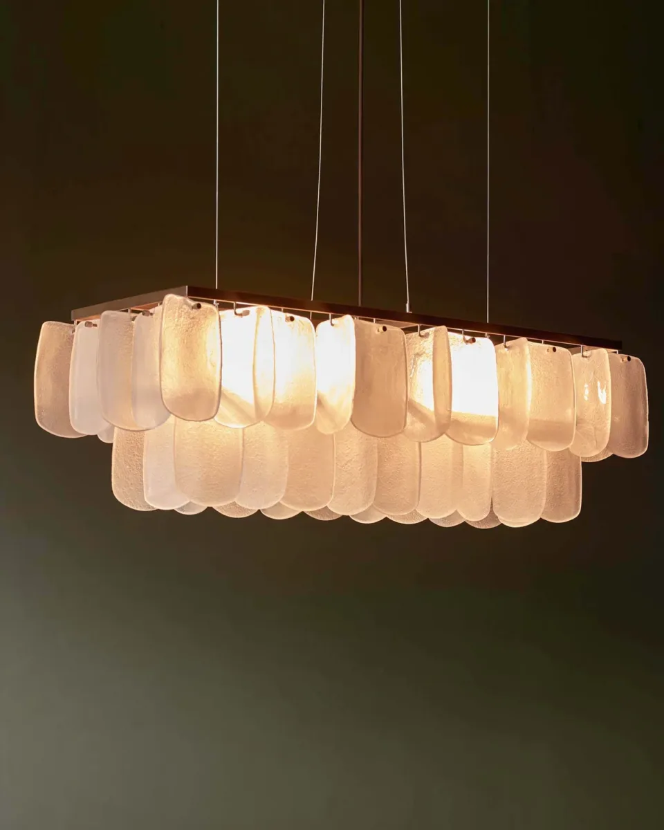 Estelle white glass adjustable pendant light - Image 2