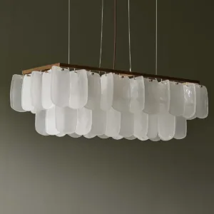 Estelle white glass adjustable pendant light