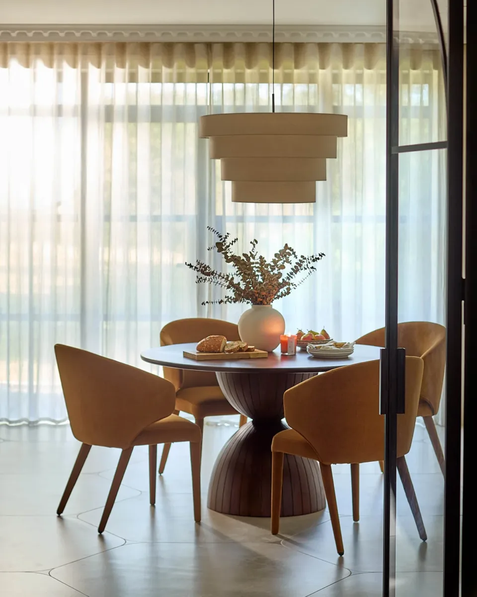 Malin dark wood 4 seater dining table - Image 4