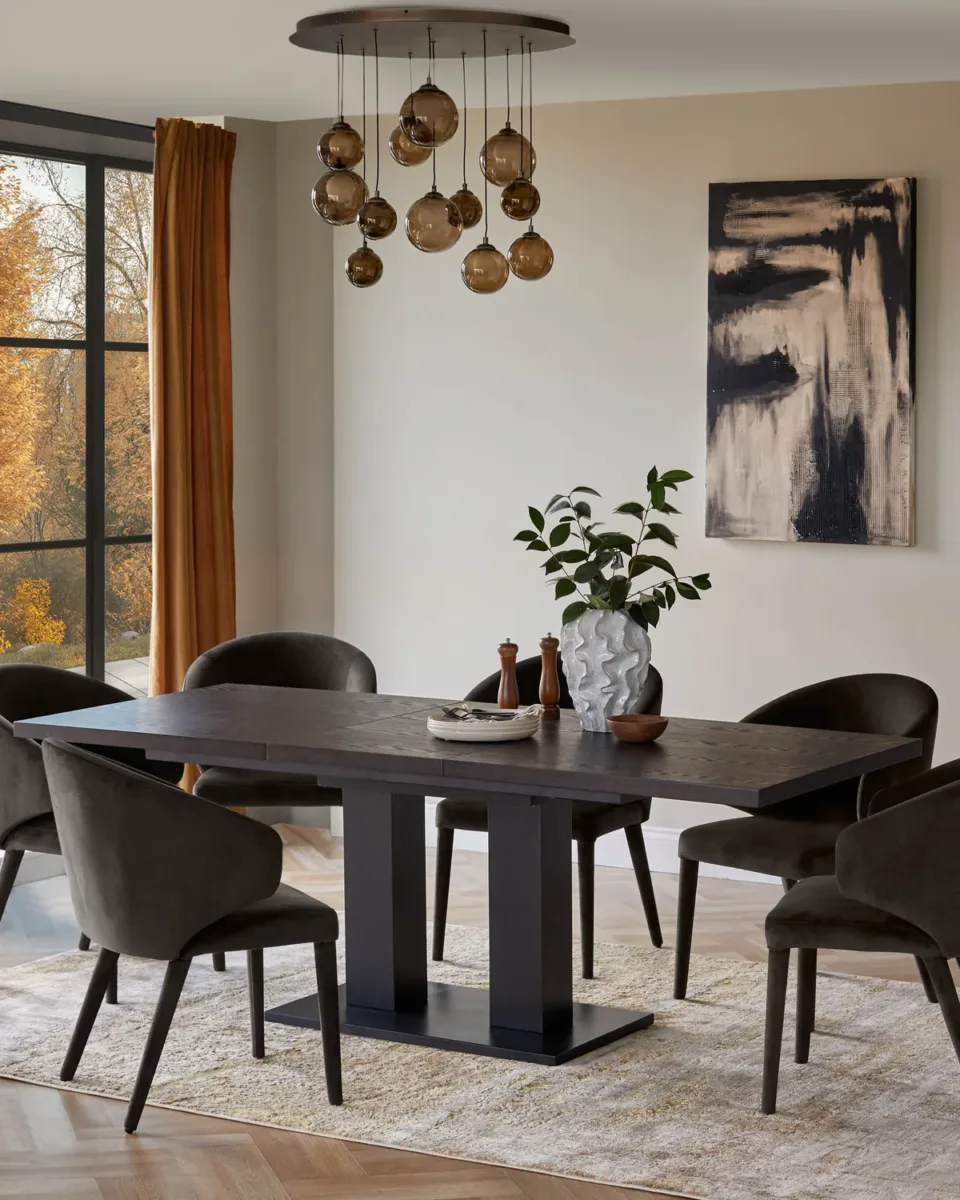 Morgan 6 to 8 Seat Extending Dark Oak Dining Table - Image 3