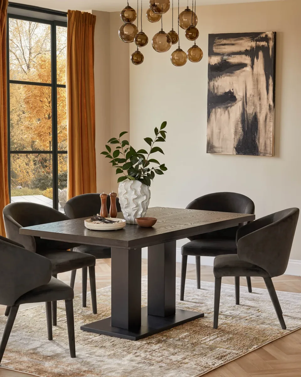 Morgan 6 to 8 Seat Extending Dark Oak Dining Table - Image 2