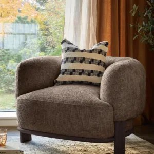 Florence mocha chunky weave armchair