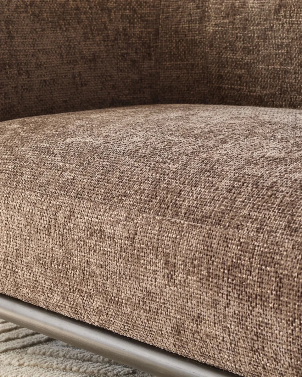 Florence mocha fabric with dark wood right hand facing chaise sofa - Image 3