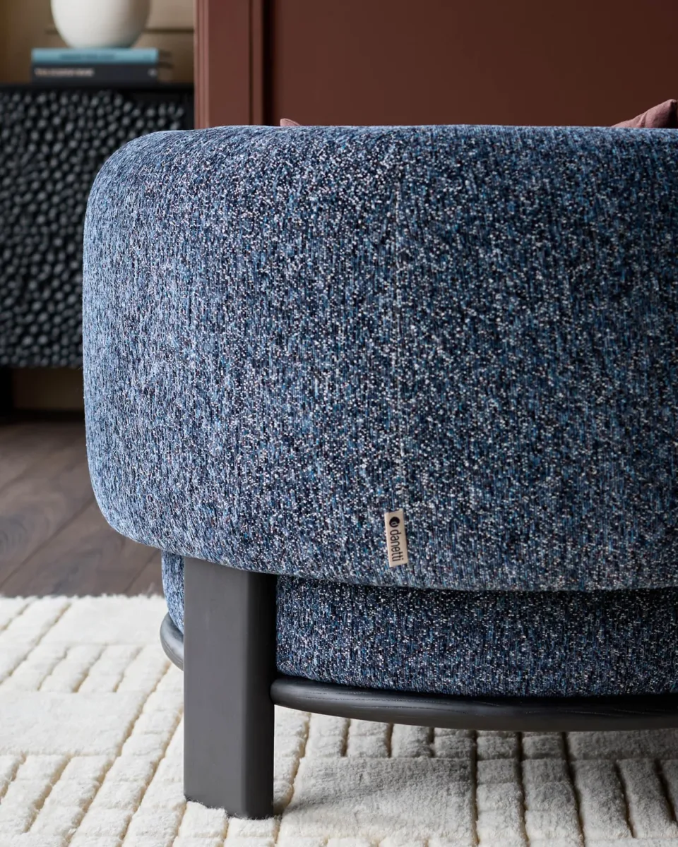 Florence navy mosaic chenille armchair - Image 2