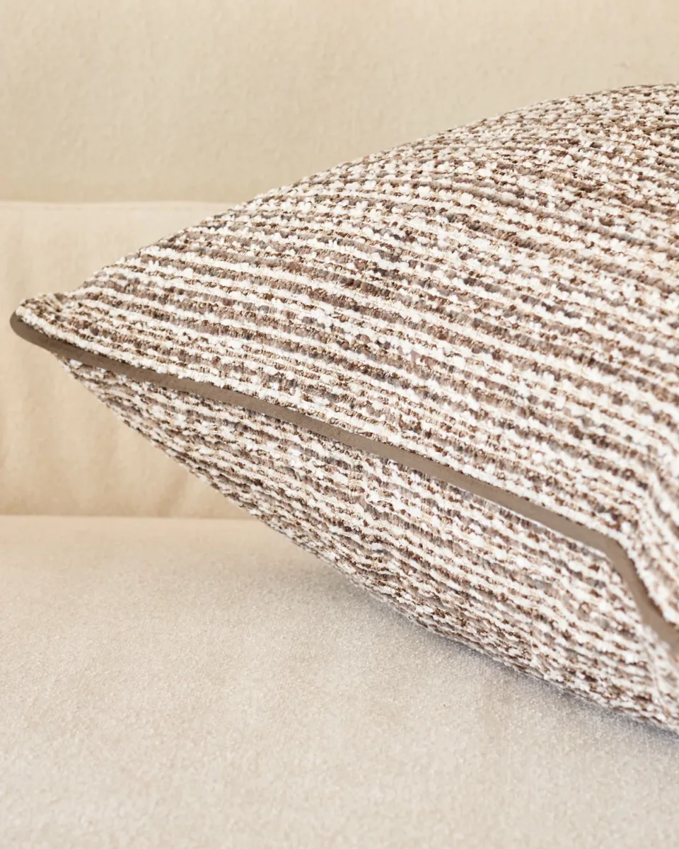 Franco chocolate patterned large fabric cushion - Image 4