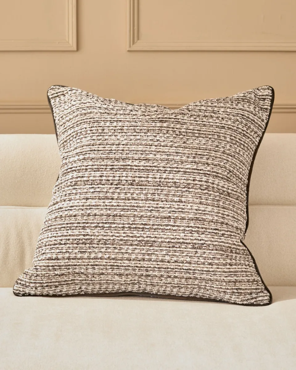 Franco chocolate patterned large fabric cushion