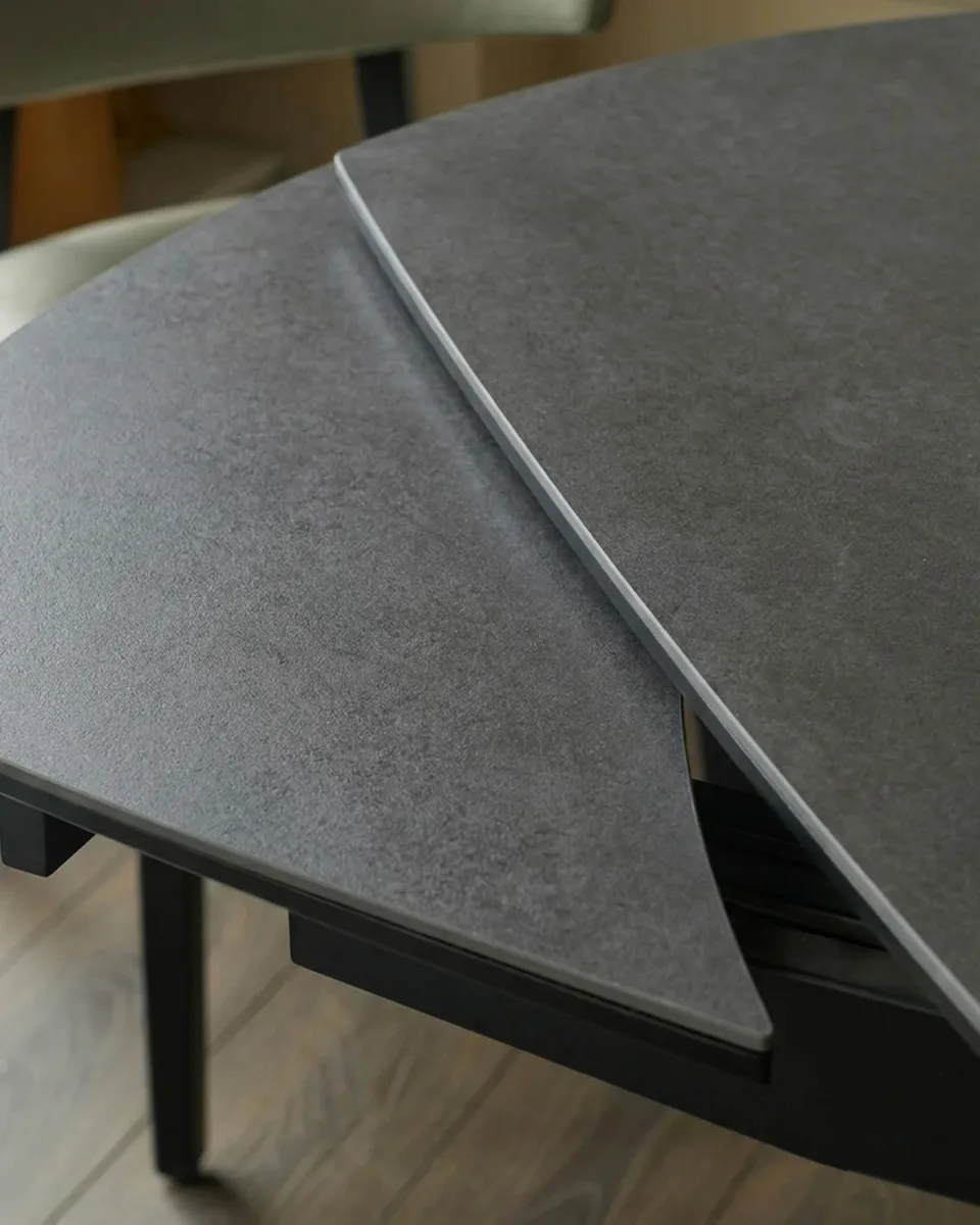 Fraser dark grey ceramic 4-6 extending dining table - Image 4