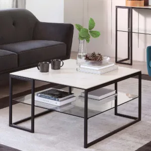 Georgia White Marbled Ceramic Coffee Table