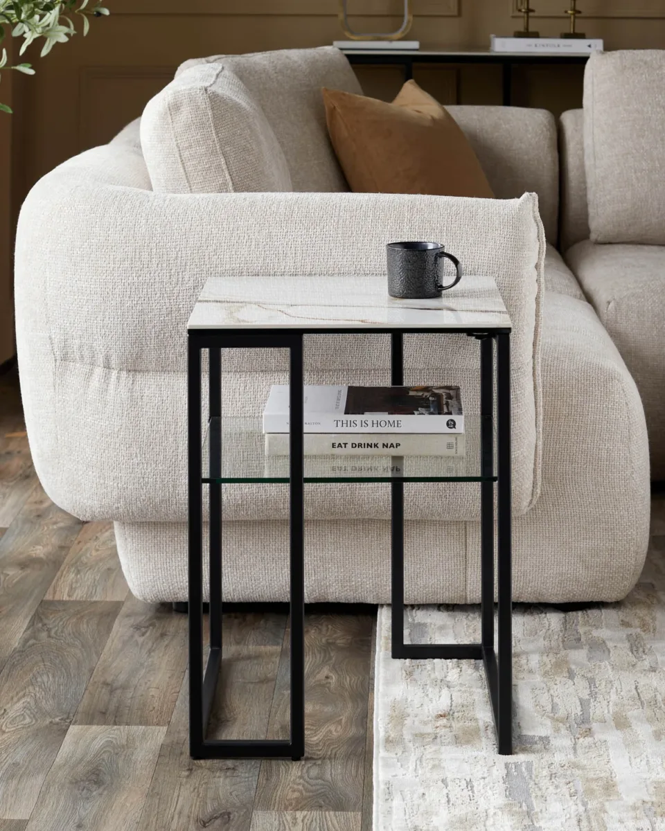 Georgia natural ceramic side table - Image 3