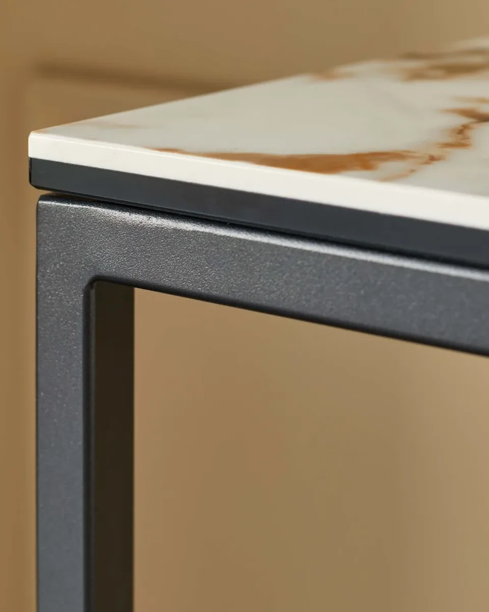 Georgia natural ceramic small console table - Image 4